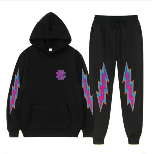 Eric Emanuel Black Tracksuit-Neon Pink & Blue